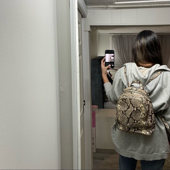Michael Kors Snake Embossed Backpack - Picture 6 of 6
